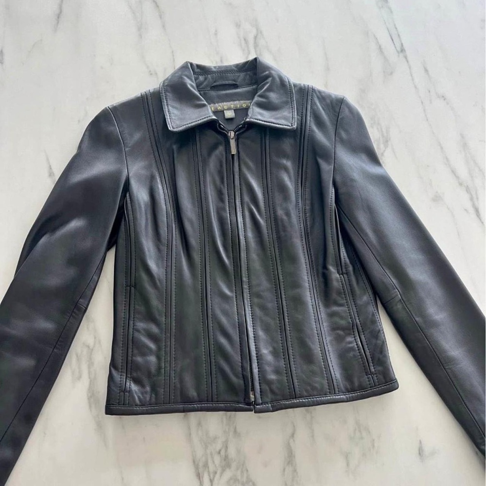 Kenneth Cole Reaction Dark Leather Jacket